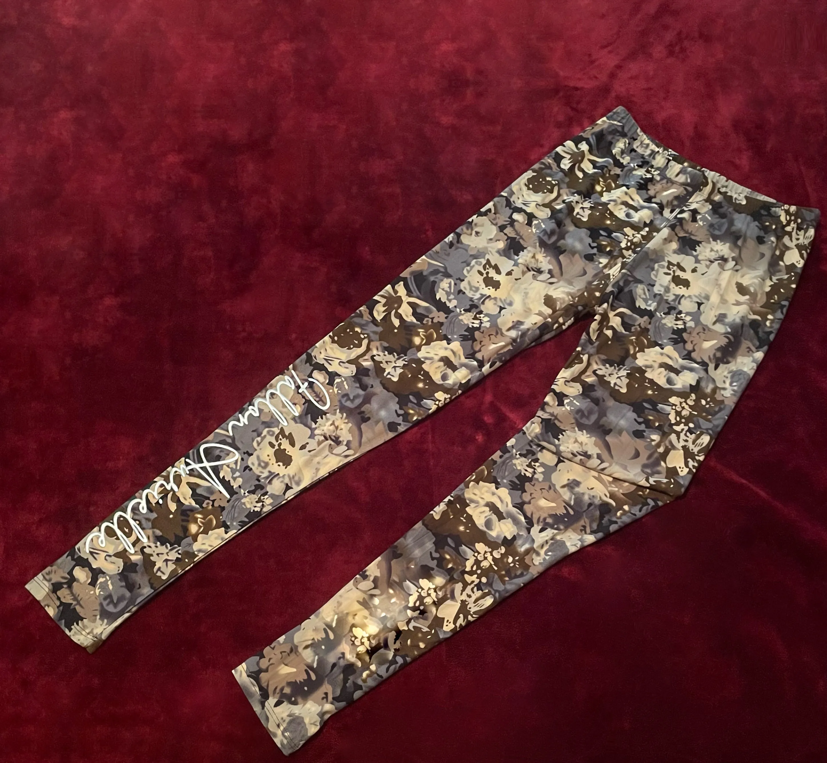 Fallon Aurielle Signature Logo Leggings Set (Brown & Silver)