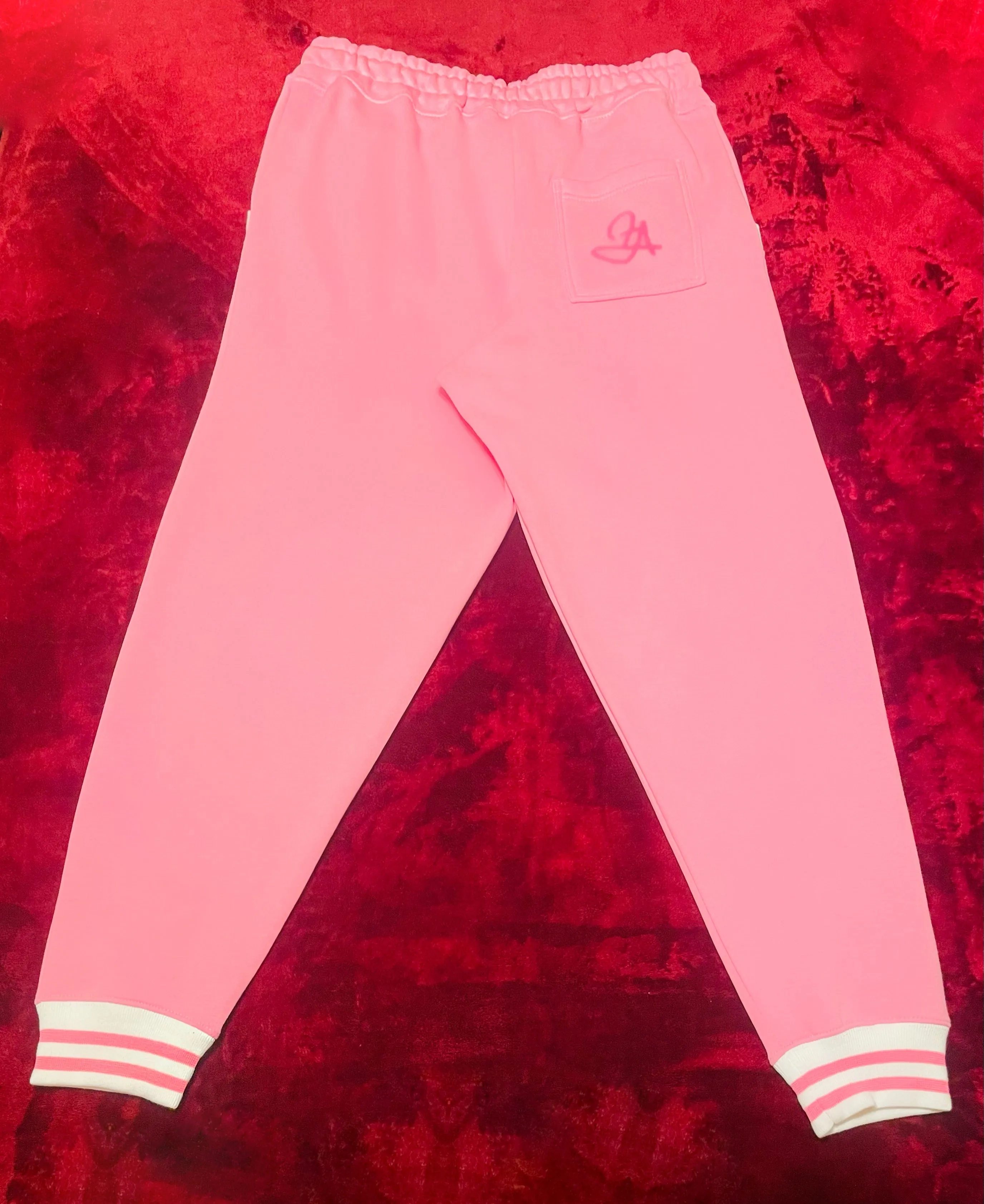 Fallon Aurielle Unisex Signature Virgo Virgin Woman Logo & Name Zodiac Jacket Jogging Set (Pink, White & Neon Pink)