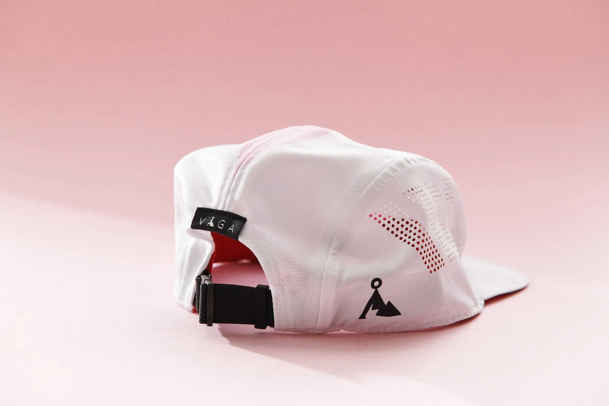 Feather Cap - White / Pink & Red