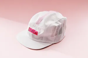 Feather Cap - White / Pink & Red