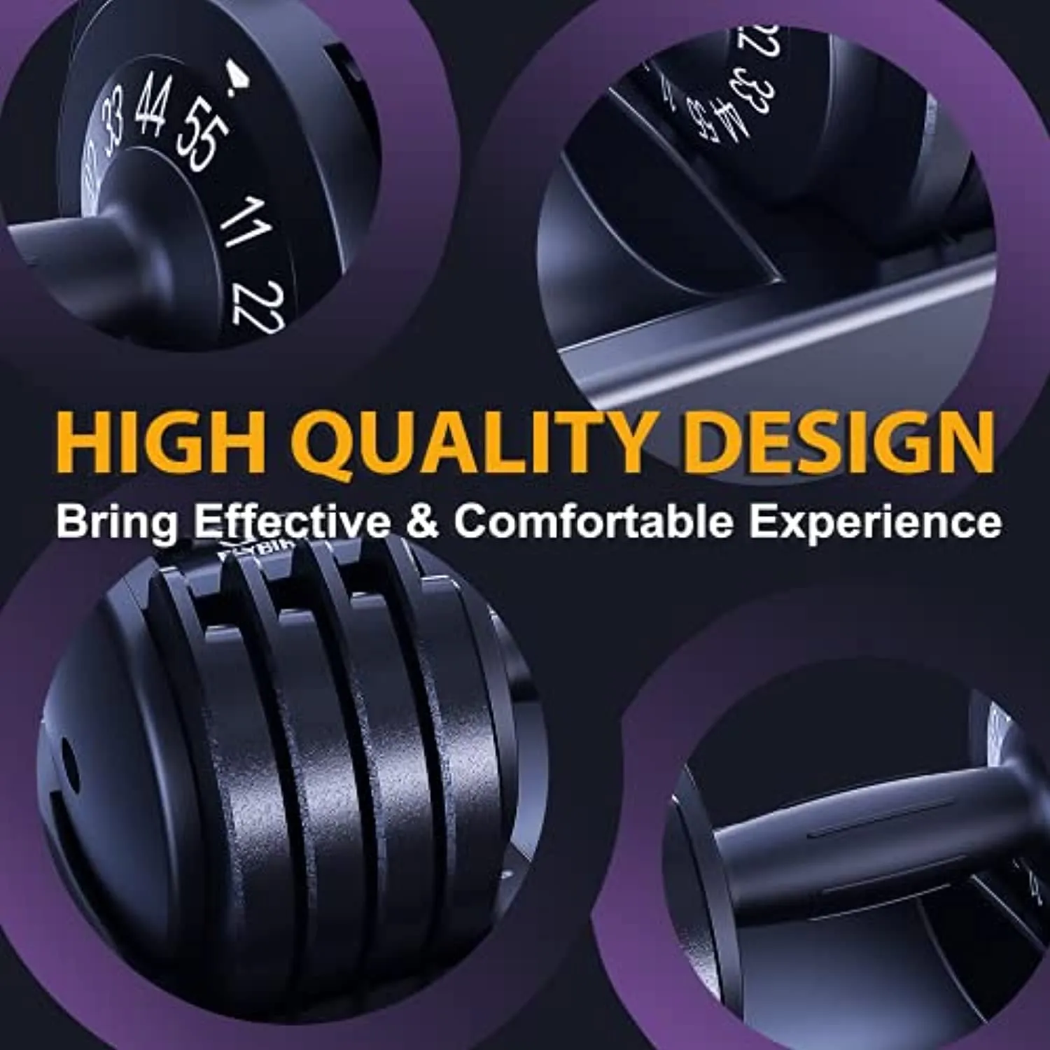 FLYBIRD Adjustable Dumbbell,25/55lb Single Dumbbell for Men and Women with Anti-Slip Metal Handle,Fast Adjust Weight by Turning Handle,Black Dumbbell with Tray Suitable for Full Body Workout Fitness