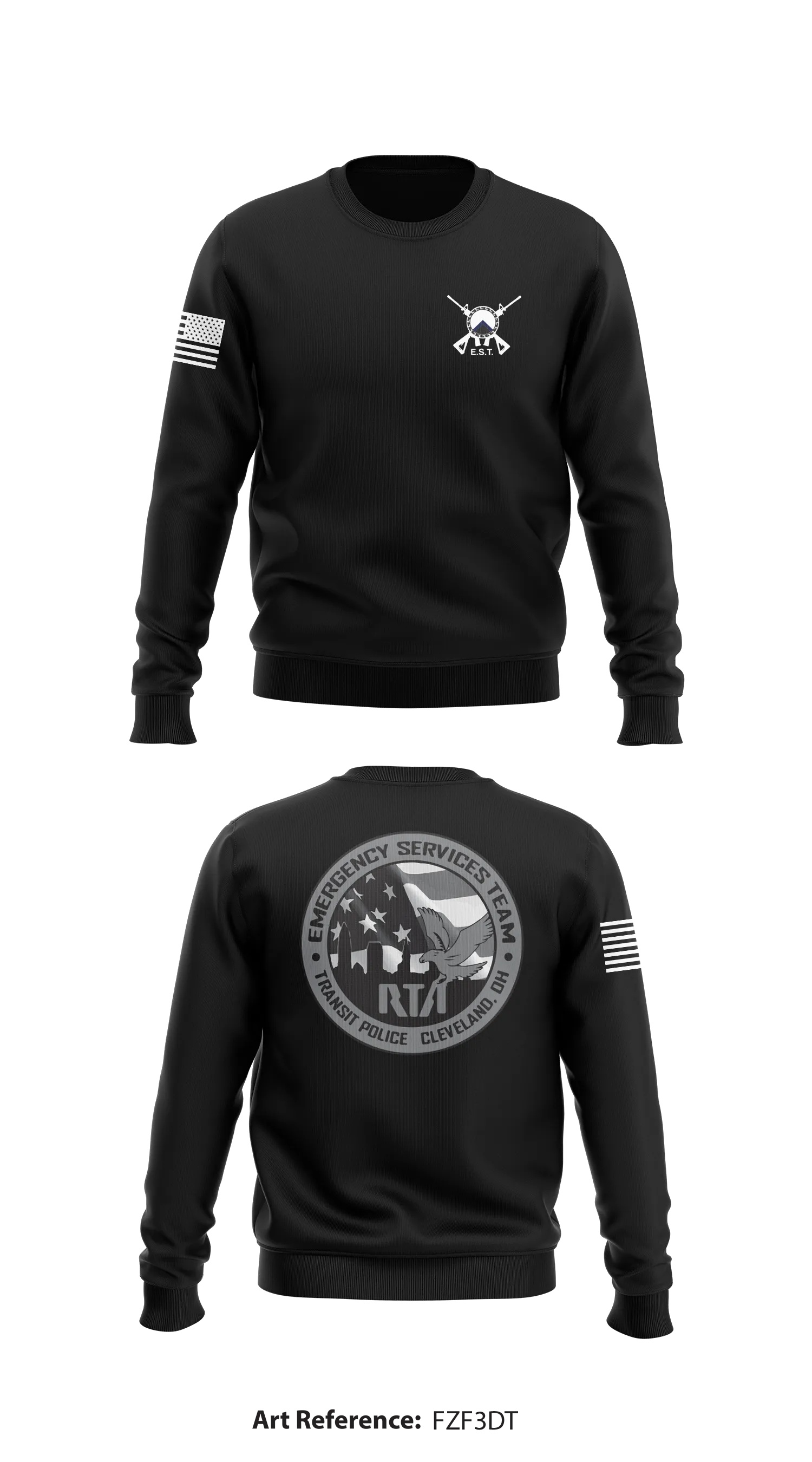 GCRTA Emergency Service Team (EST) Store 1 Core Men's Crewneck Performance Sweatshirt - FZf3DT