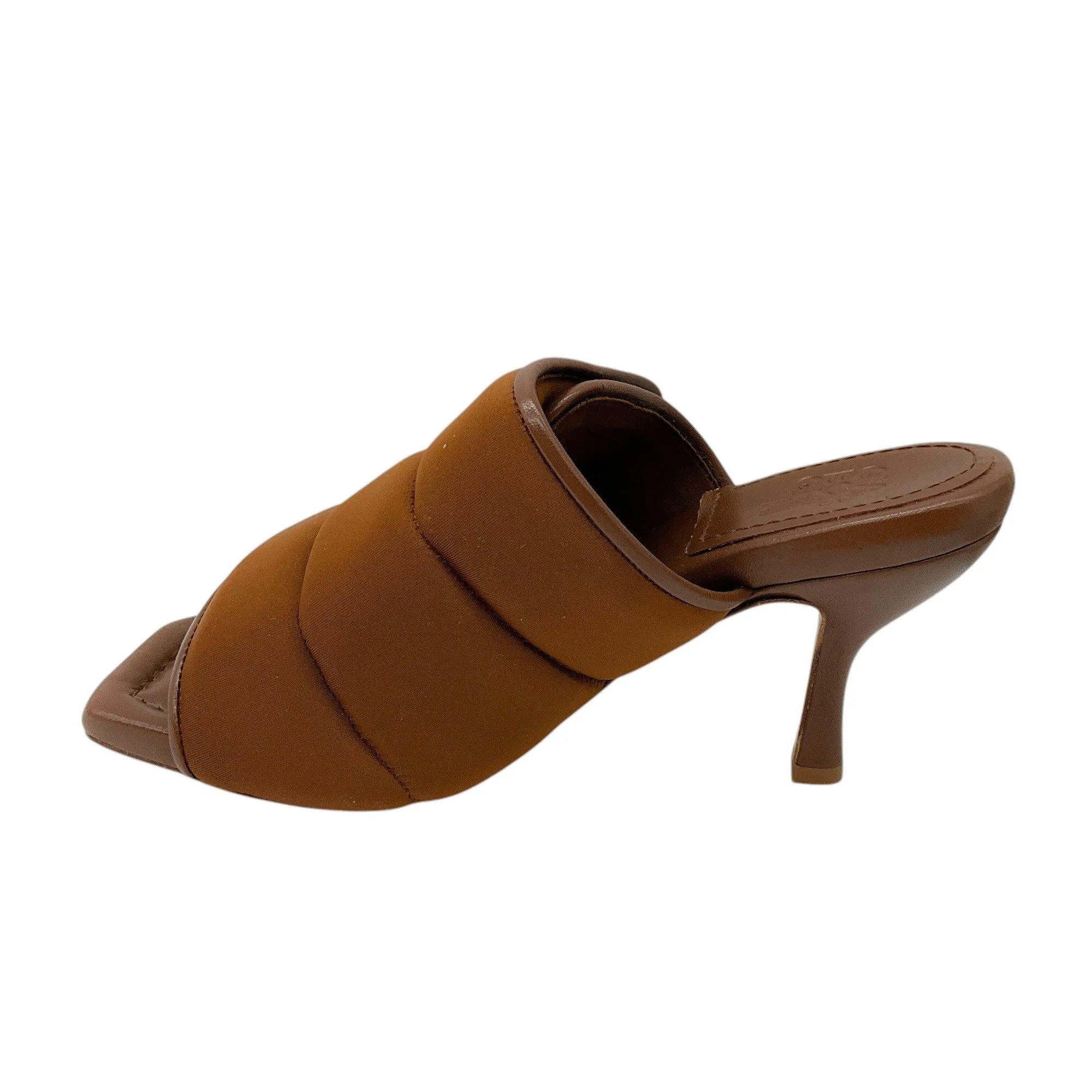 Gia Borghini Coffee Brown Selva Quilted Padded Mule Pumps