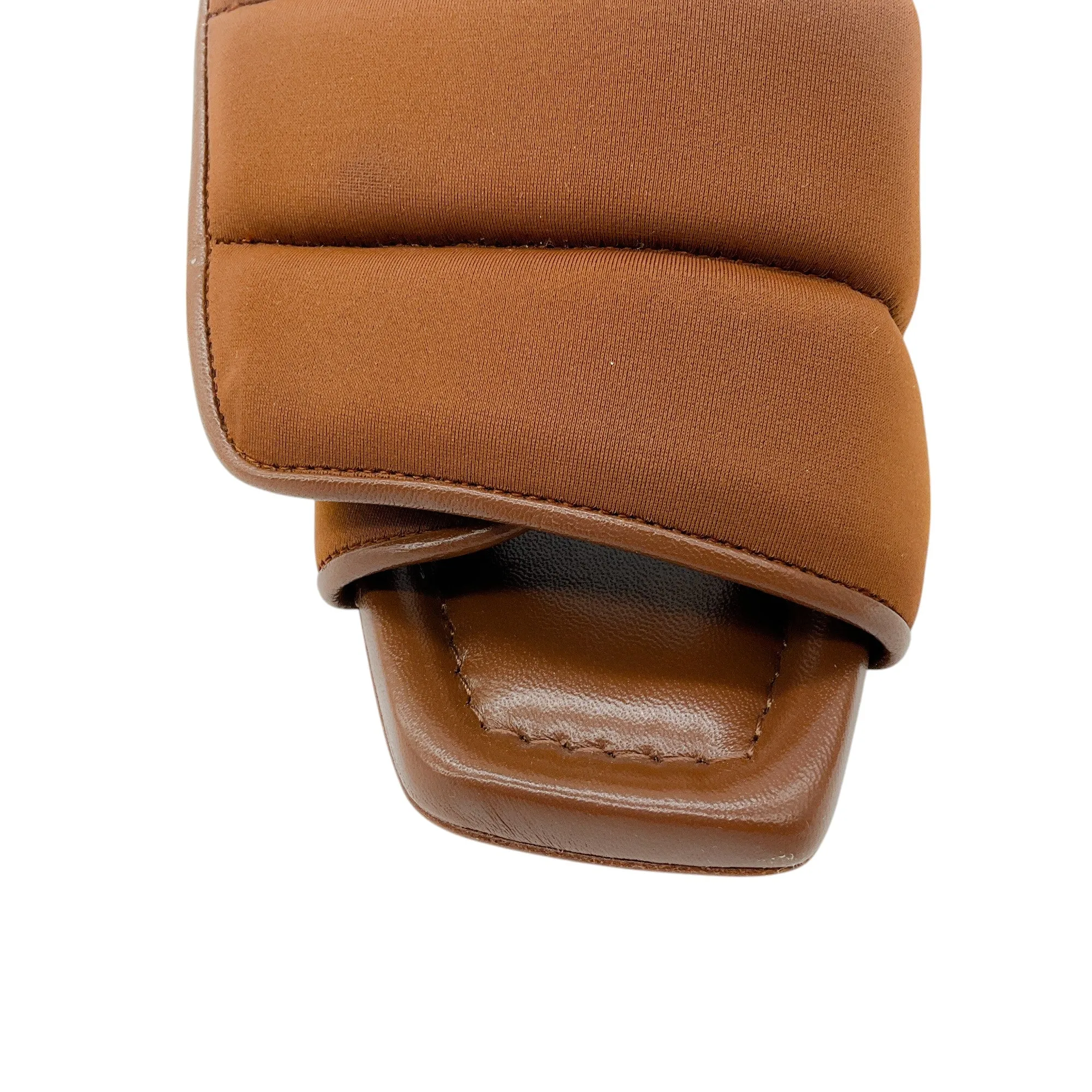 Gia Borghini Coffee Brown Selva Quilted Padded Mule Pumps
