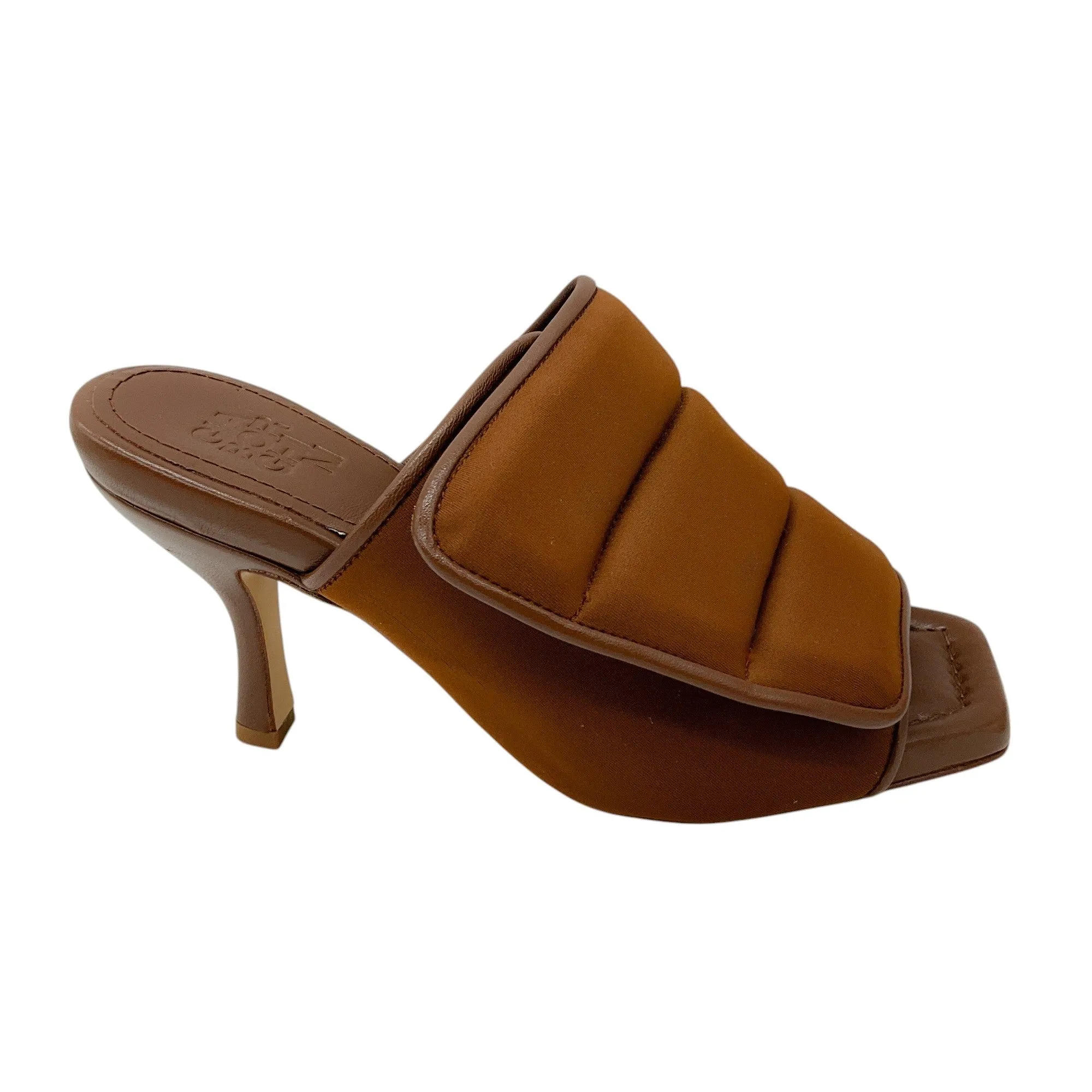 Gia Borghini Coffee Brown Selva Quilted Padded Mule Pumps