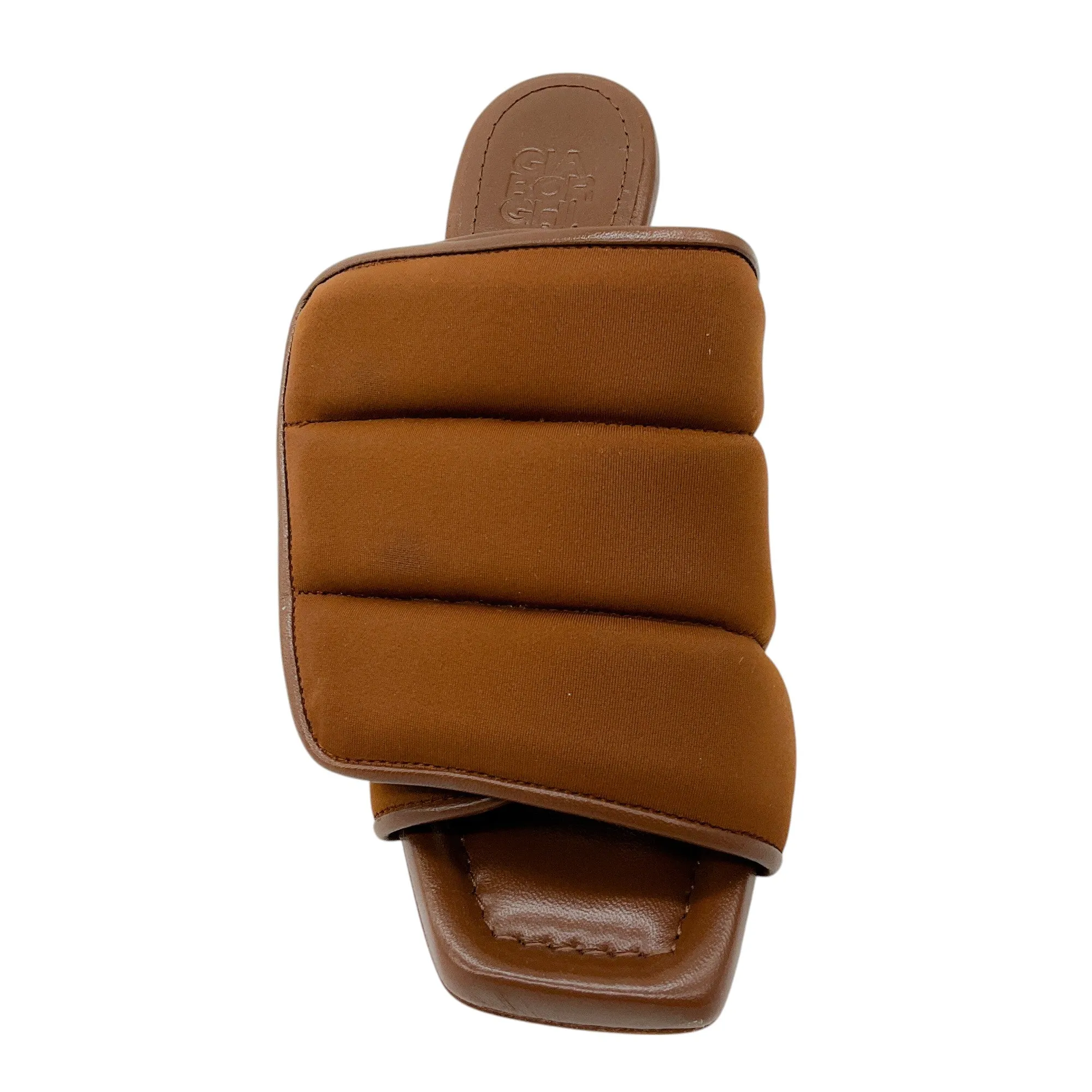 Gia Borghini Coffee Brown Selva Quilted Padded Mule Pumps