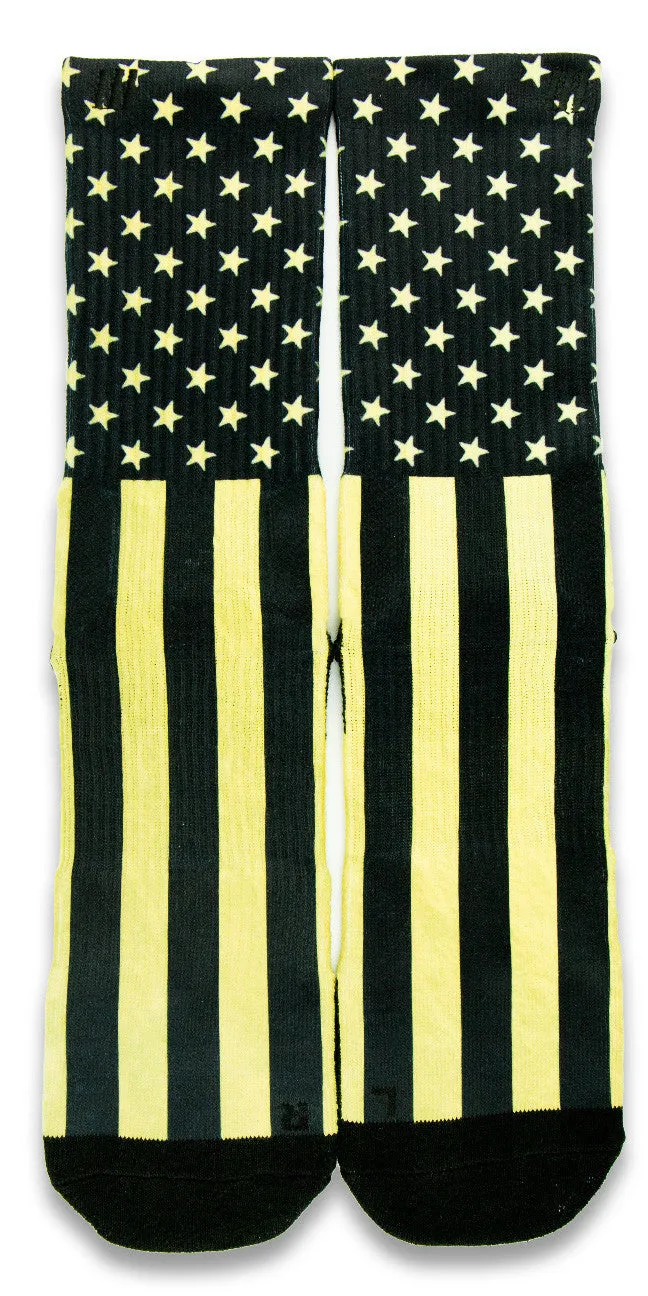 Gold Stars & Stripes CES Custom Socks