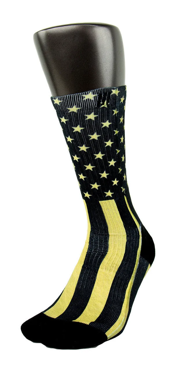 Gold Stars & Stripes CES Custom Socks