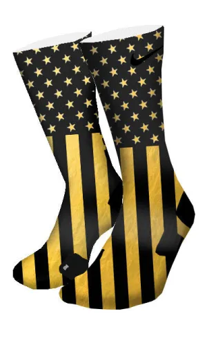 Gold Stars & Stripes Custom Elite Socks