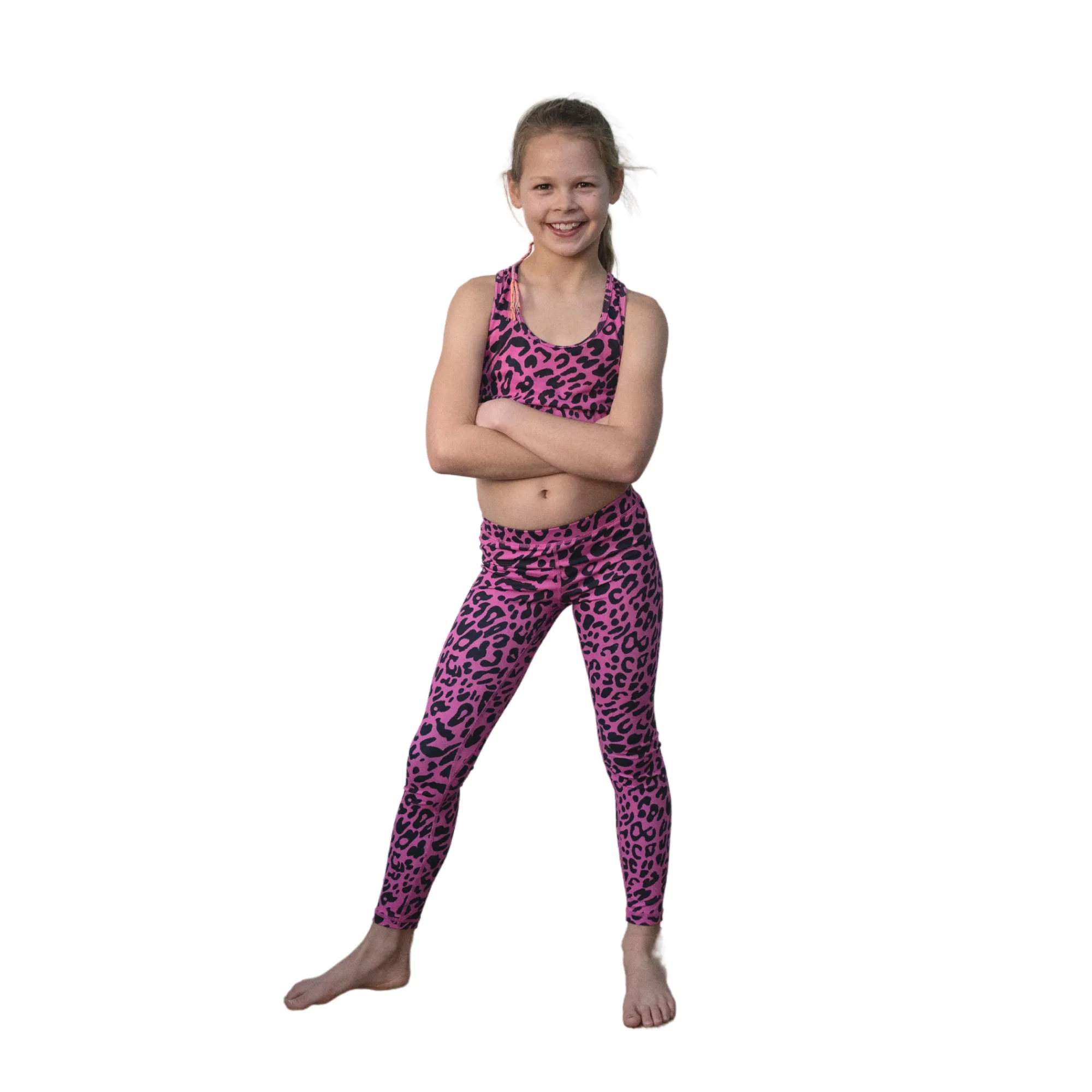 Halo Mini Me Leggings in Pink Leopard