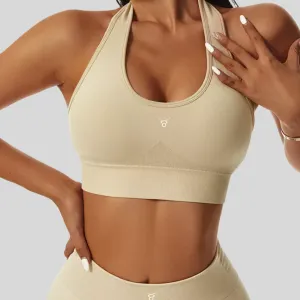 Halter Open Back Sports Bra