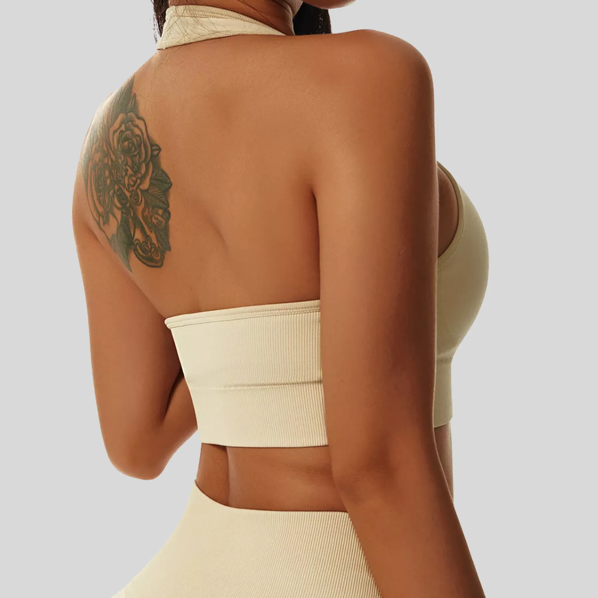 Halter Open Back Sports Bra