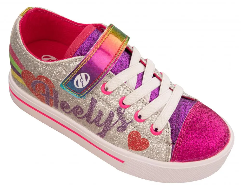 Heelys Snazzy X2 Shoes - Silver / Rainbow / Heart