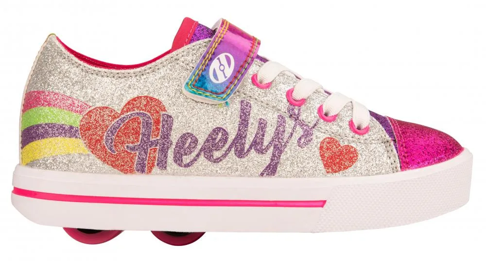 Heelys Snazzy X2 Shoes - Silver / Rainbow / Heart