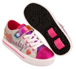 Heelys Snazzy X2 Shoes - Silver / Rainbow / Heart