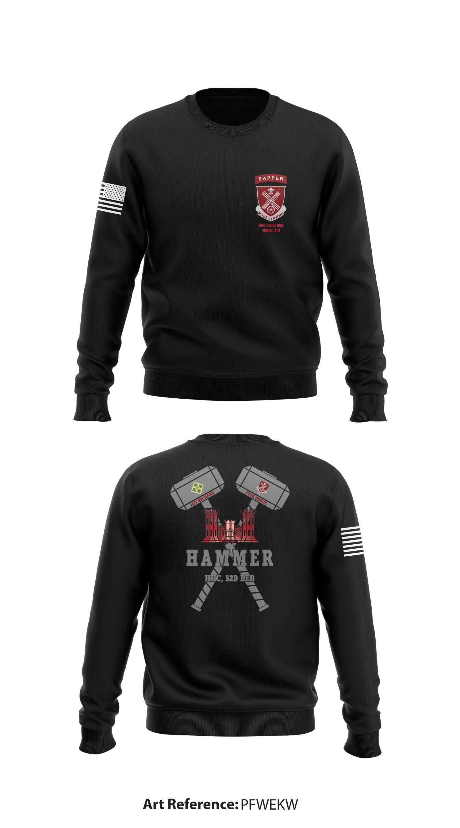 HHC, 52nd BEB, 2IBCT, 4ID Store 1 Core Men's Crewneck Performance Sweatshirt - pfweKw