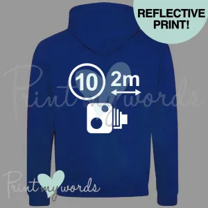 High Visibility REFLECTIVE Hi Vis Equestrian Hoodie - 10MPH, 2M, CAMERA hi-viz