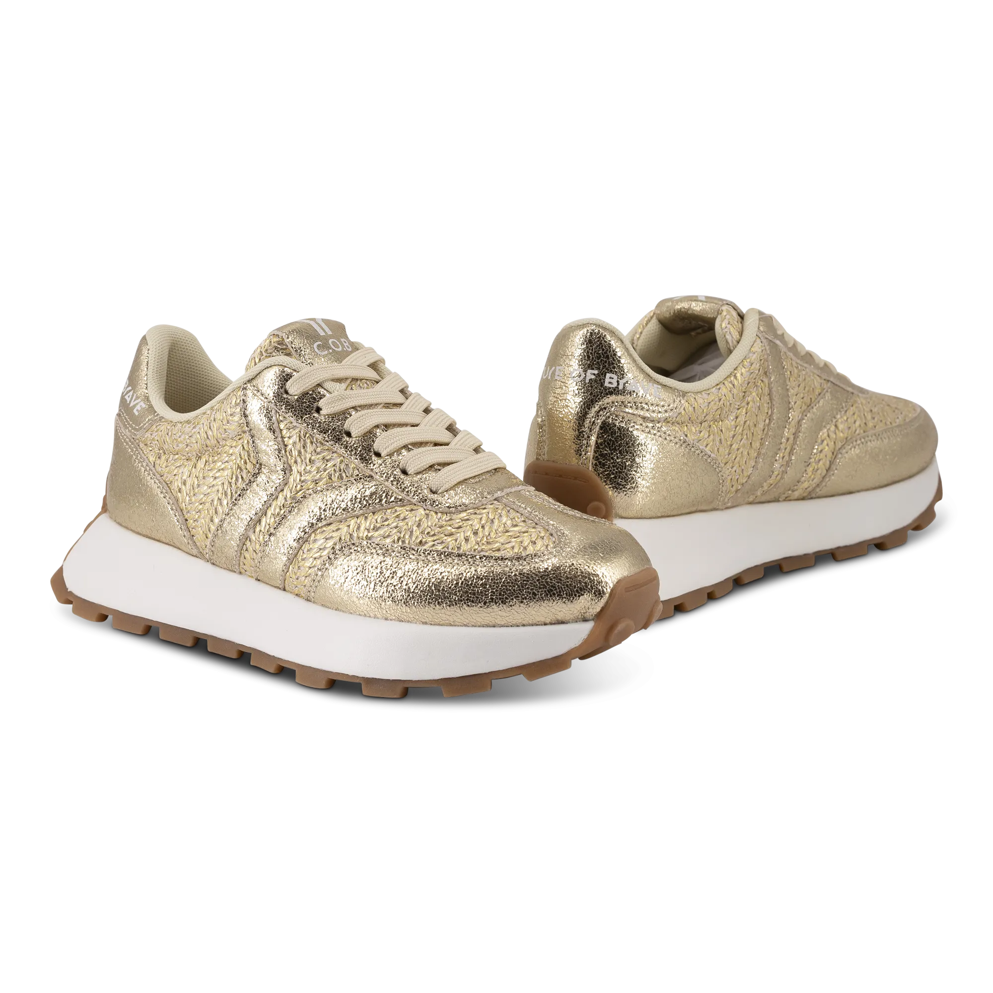 Hope Womens Sneaker in gold with gold wing