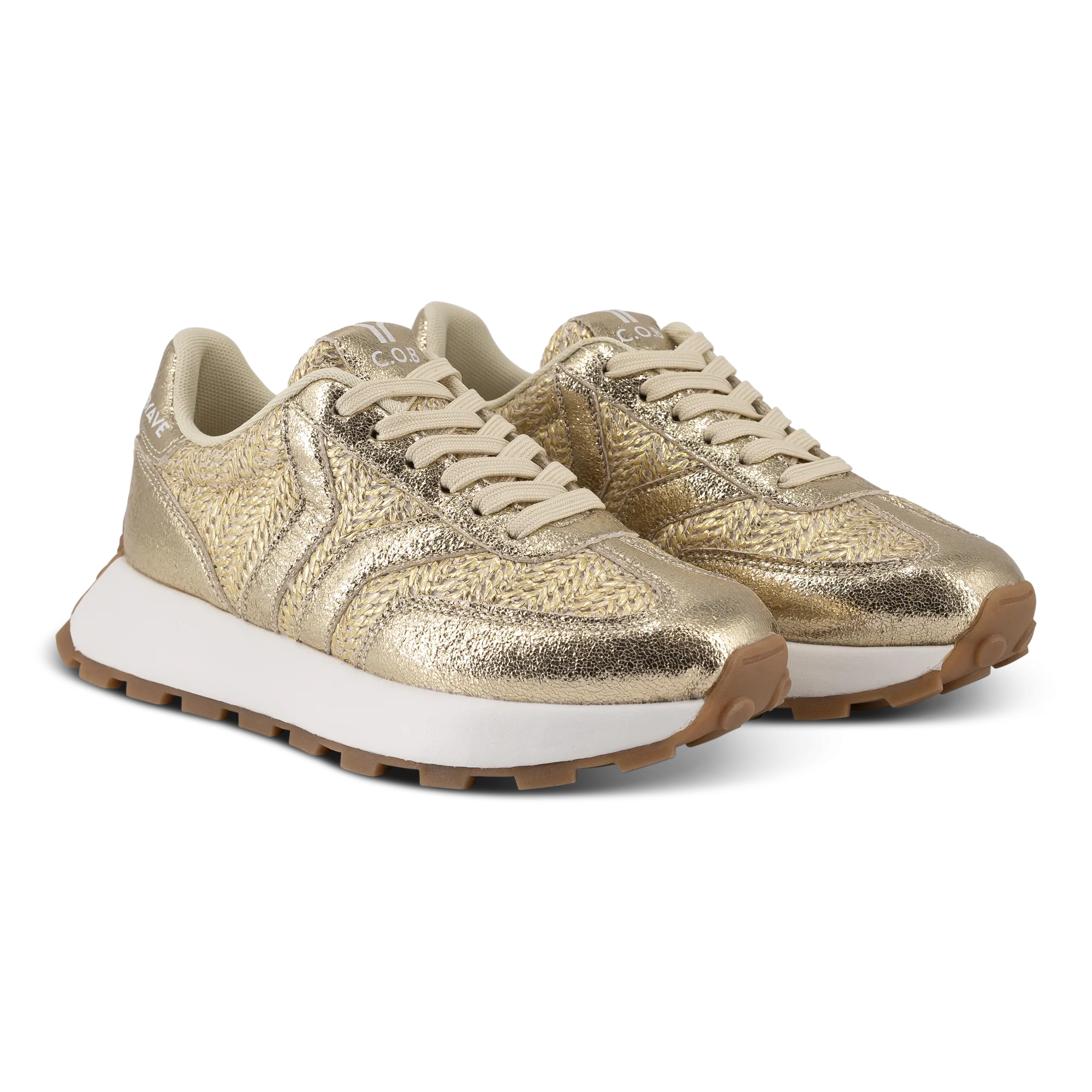 Hope Womens Sneaker in gold with gold wing
