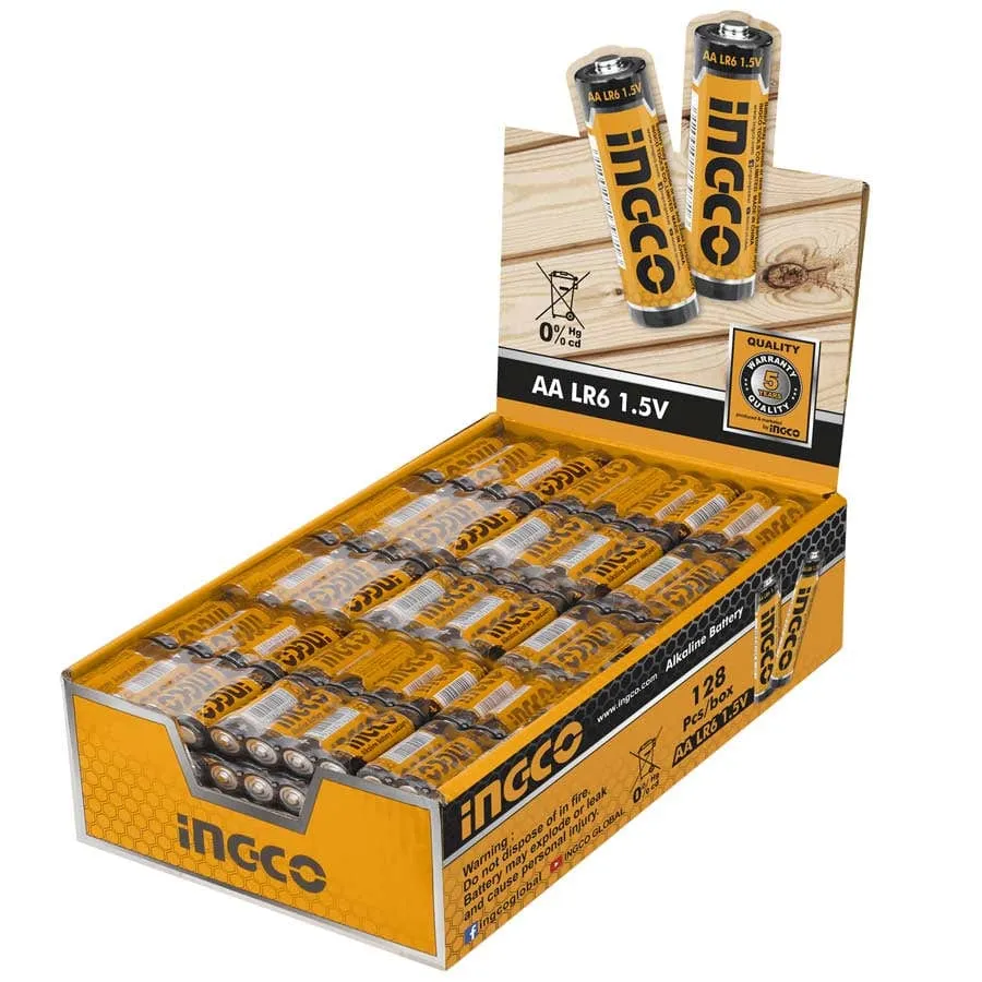 Ingco 4 Pieces 1.5V LR6 AA Alkaline Battery - HAB2A01