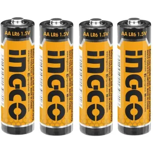 Ingco 4 Pieces 1.5V LR6 AA Alkaline Battery - HAB2A01