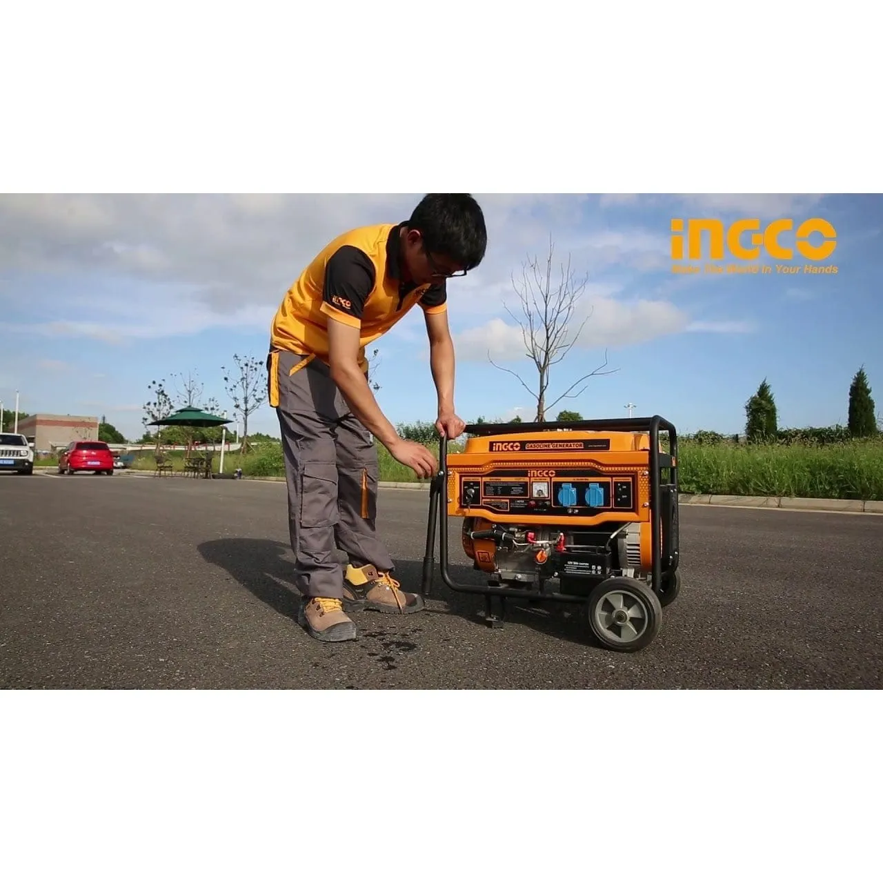Ingco Gasoline Generator 5.5KW with Electric & Recoil Start - GE55003