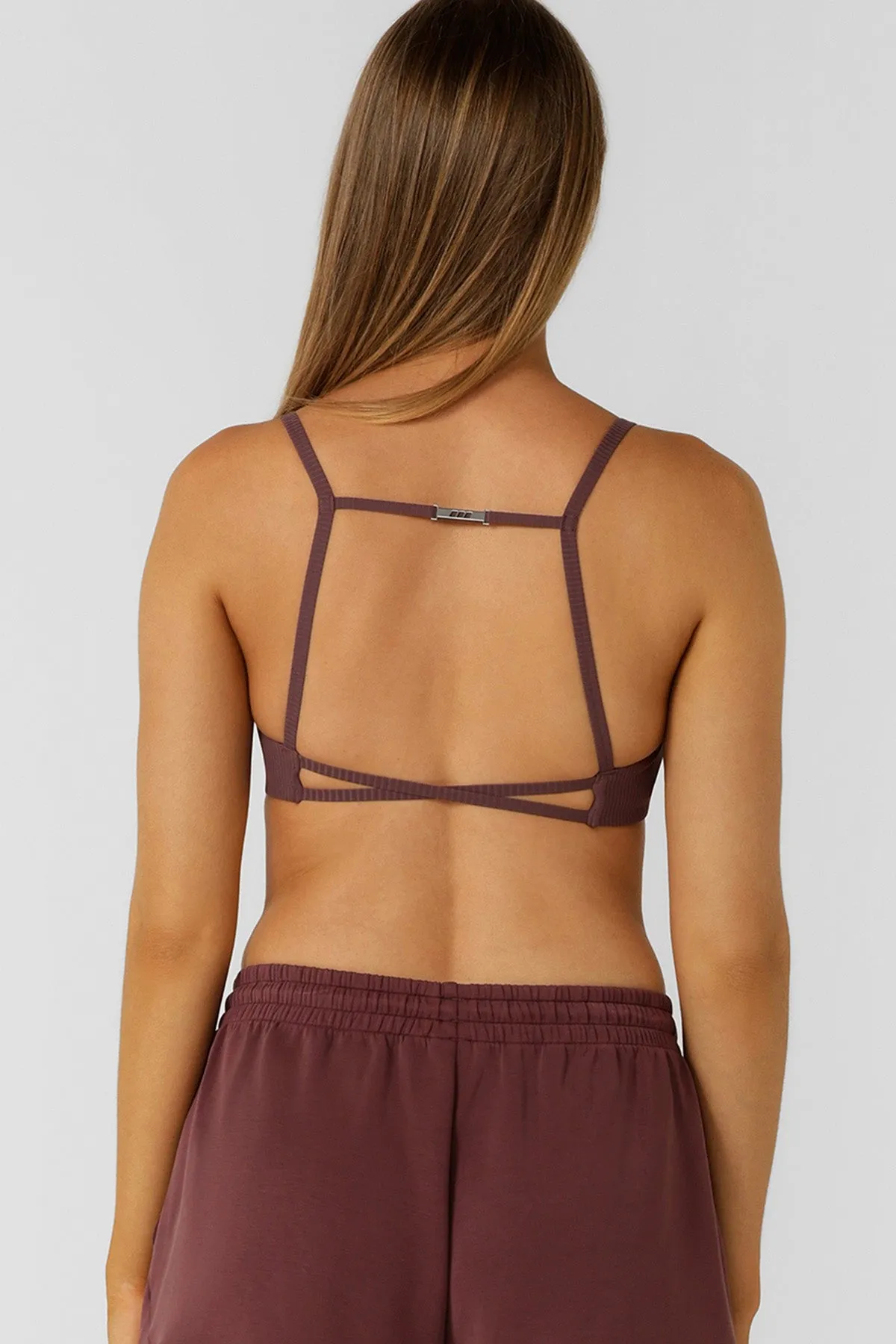 Irresistable Luxe Rib Sports Bra | Amethyst Shadow