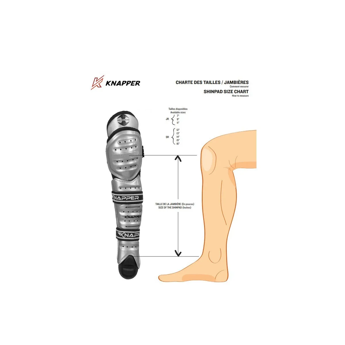 JAMBIERE AK5 - Jambière de dek hockey pour adultes - Knapper