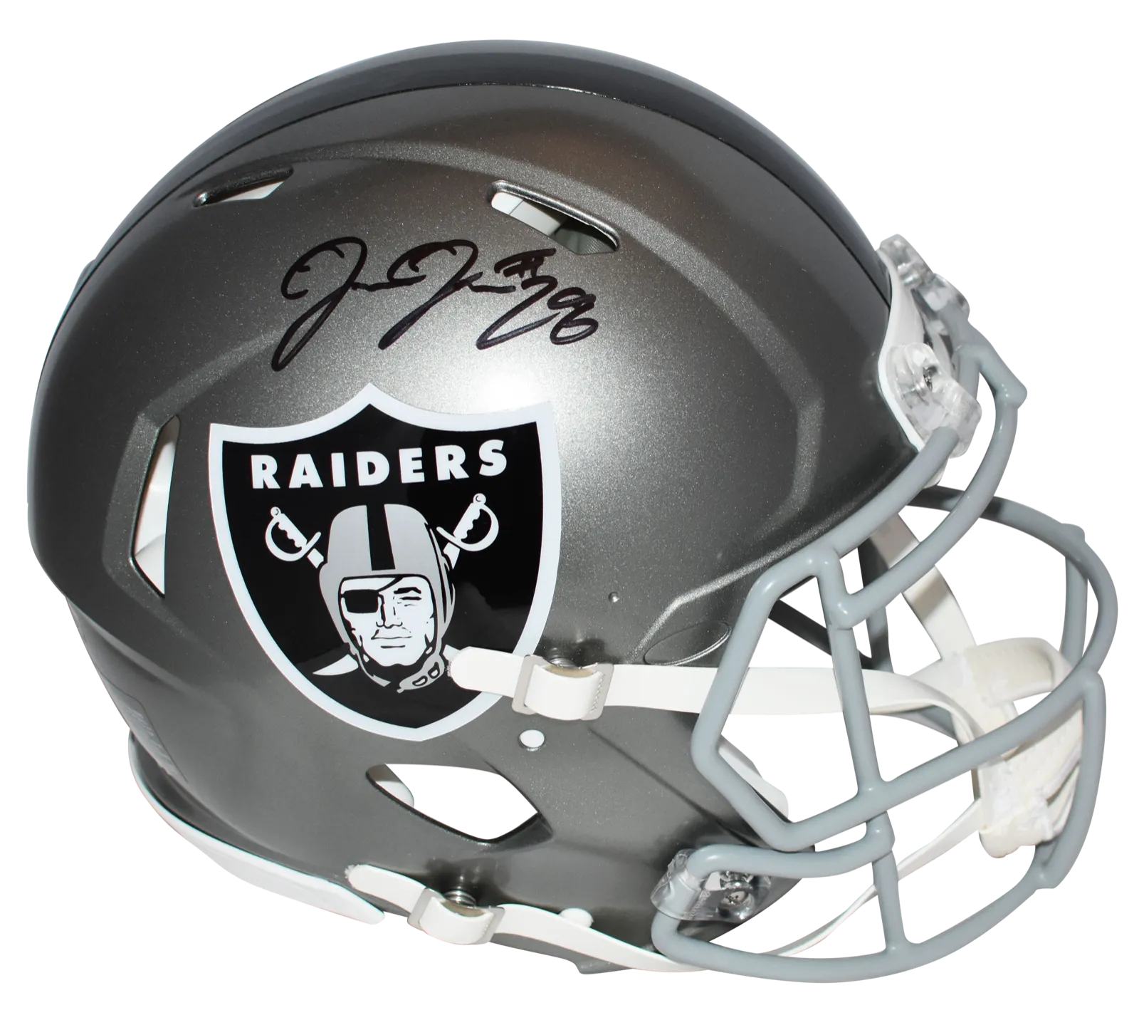 JOSH JACOBS SIGNED LAS VEGAS OAKLAND RAIDERS AUTHENTIC FLASH HELMET BECKETT