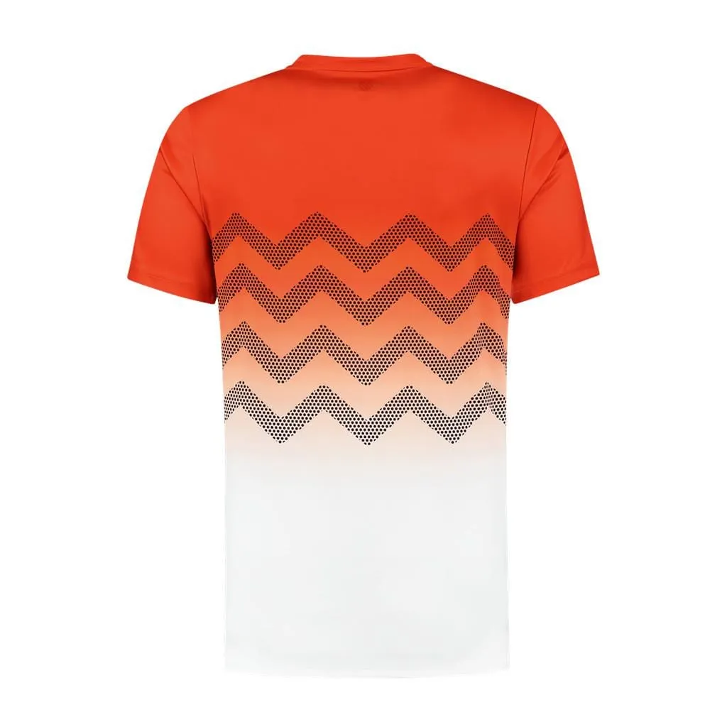 K-Swiss Hypercourt Print Crew 2 Mens T-shirt - Orange / White