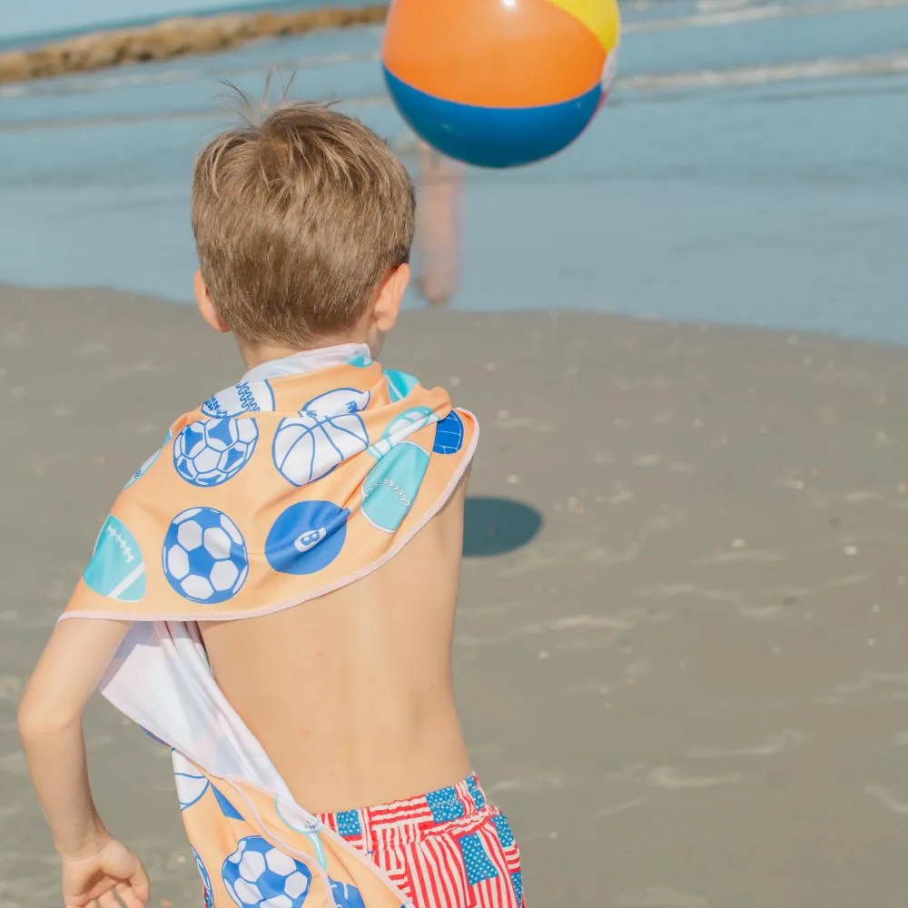 Kids UPF 50  Beach/Pool Towel with Hood (Sports)