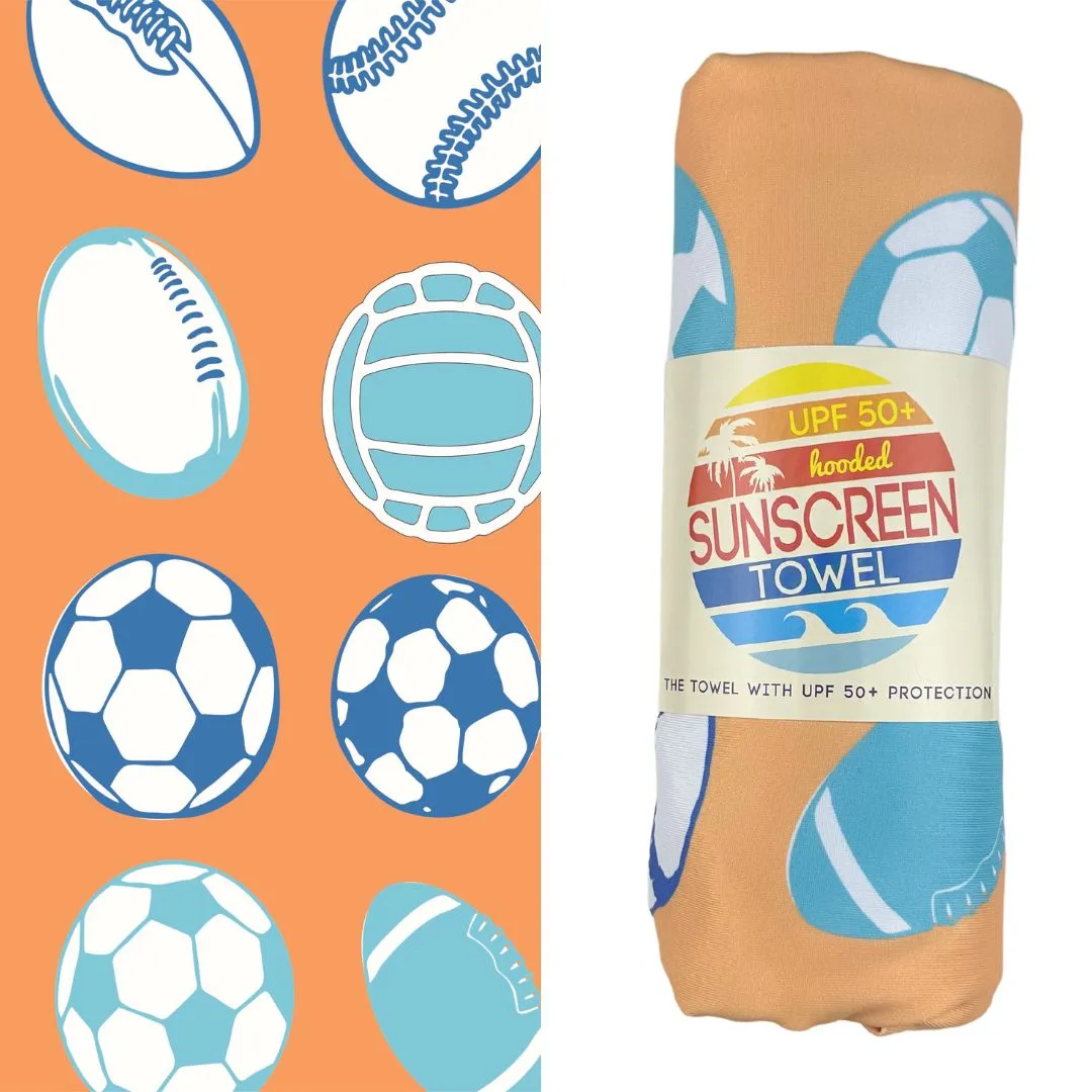 Kids UPF 50  Beach/Pool Towel with Hood (Sports)