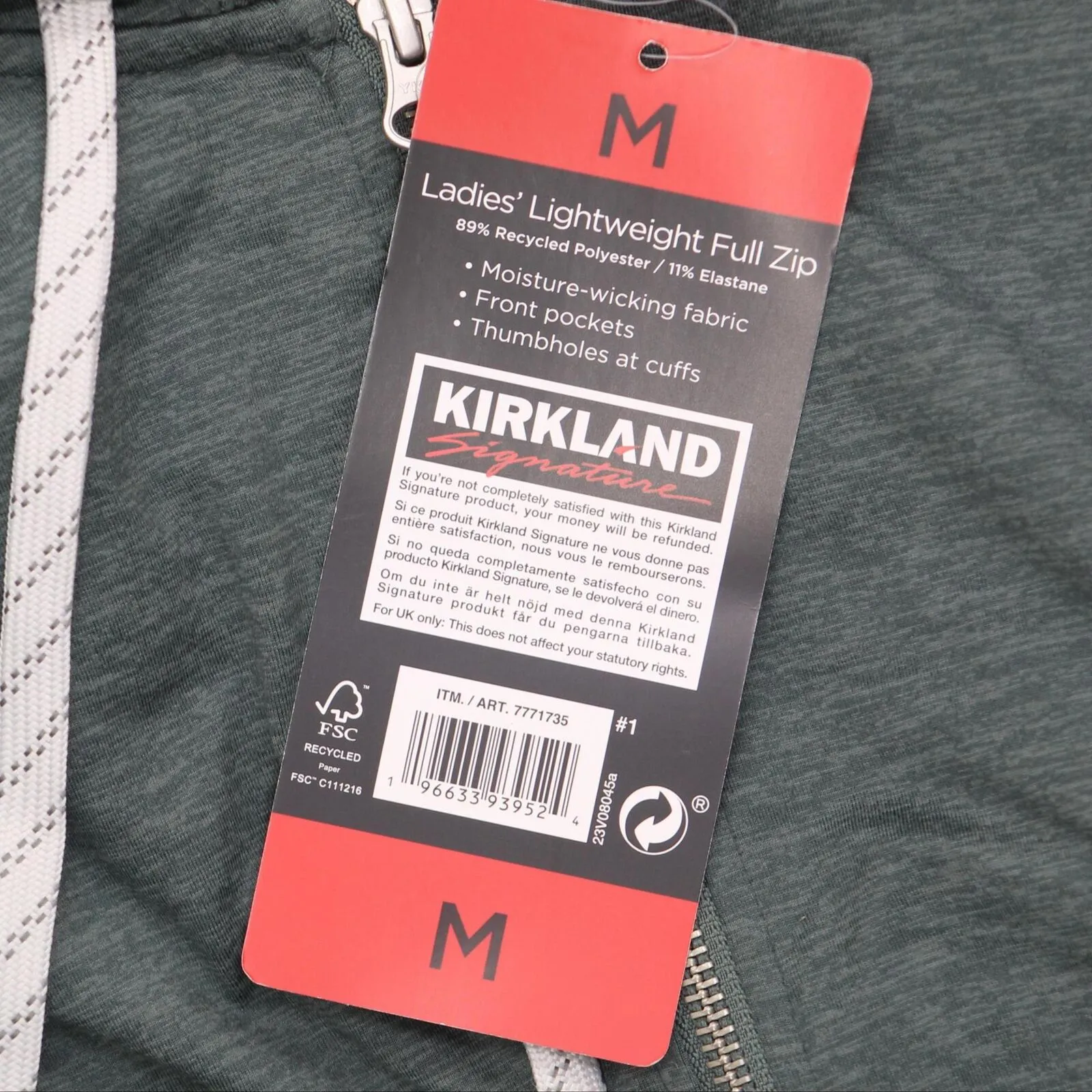 Kirkland Signature Women's Lightweight Full Zip Hooded Jacket 7771735