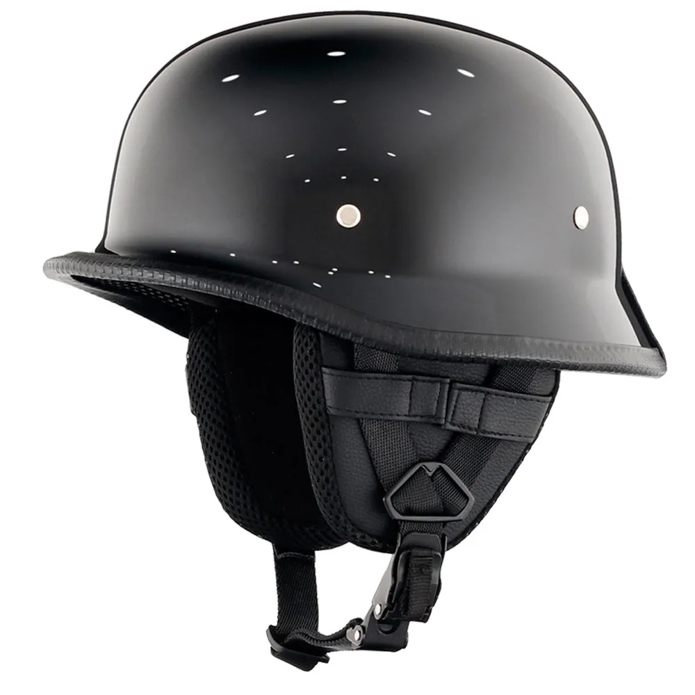 Lightest German Style Mayan DOT Half Helmet - Gloss Black