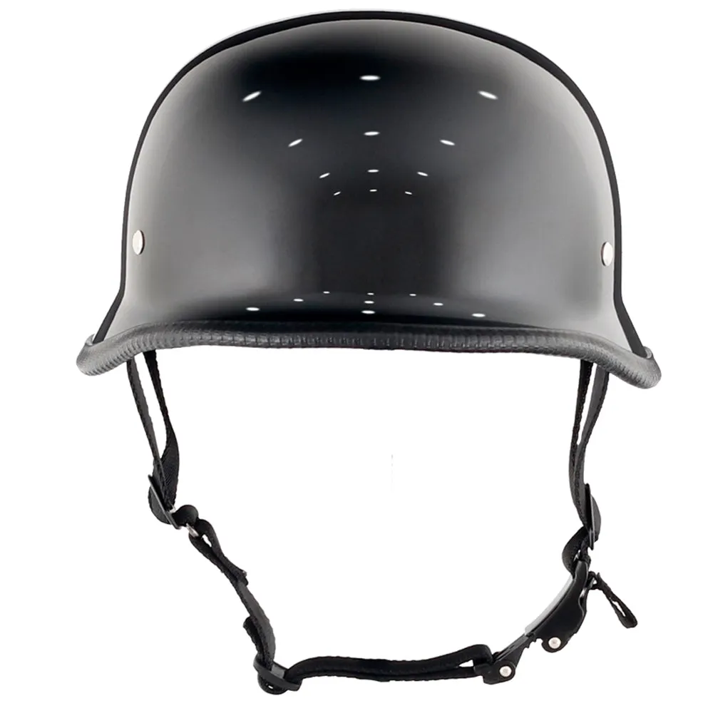 Lightest German Style Mayan DOT Half Helmet - Gloss Black