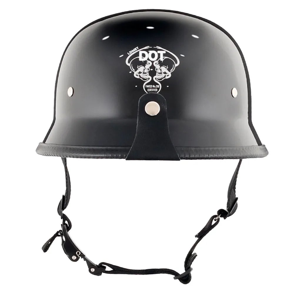 Lightest German Style Mayan DOT Half Helmet - Gloss Black