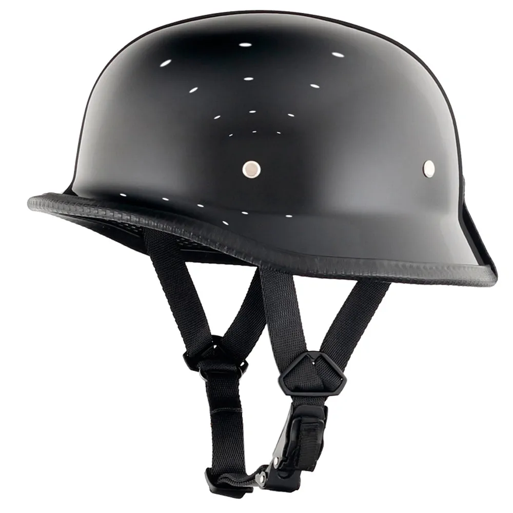 Lightest German Style Mayan DOT Half Helmet - Gloss Black