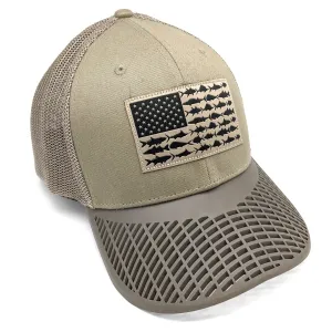 LIMITED EDITION: Columbia PFG Fitted Flag Hat, Brown Brim