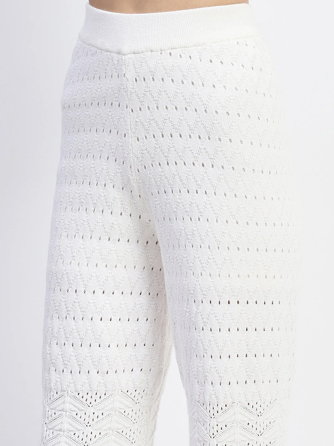 Madame Cotton Blend Lace Detailed Top and Bottom Off White Co-ord Set