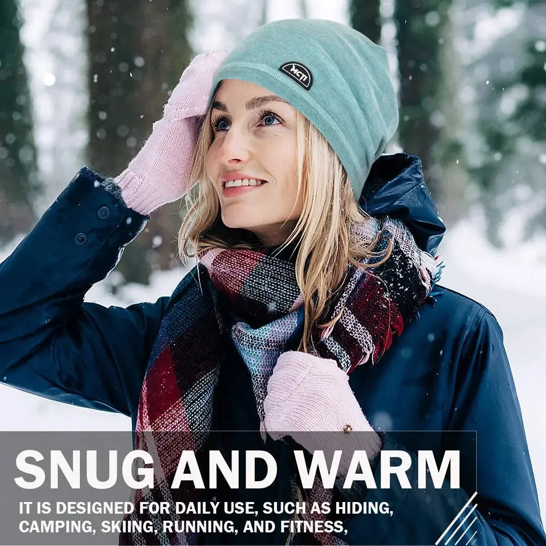 MCTi Lightweight Slouchy Beanie - Warm Stretchy Skull Cap for Running and Cycling