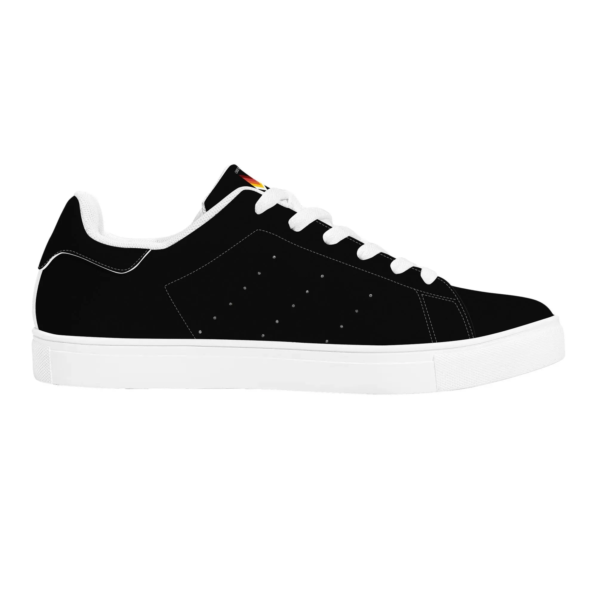 Mens Rubber Low Top Leather Sneakers