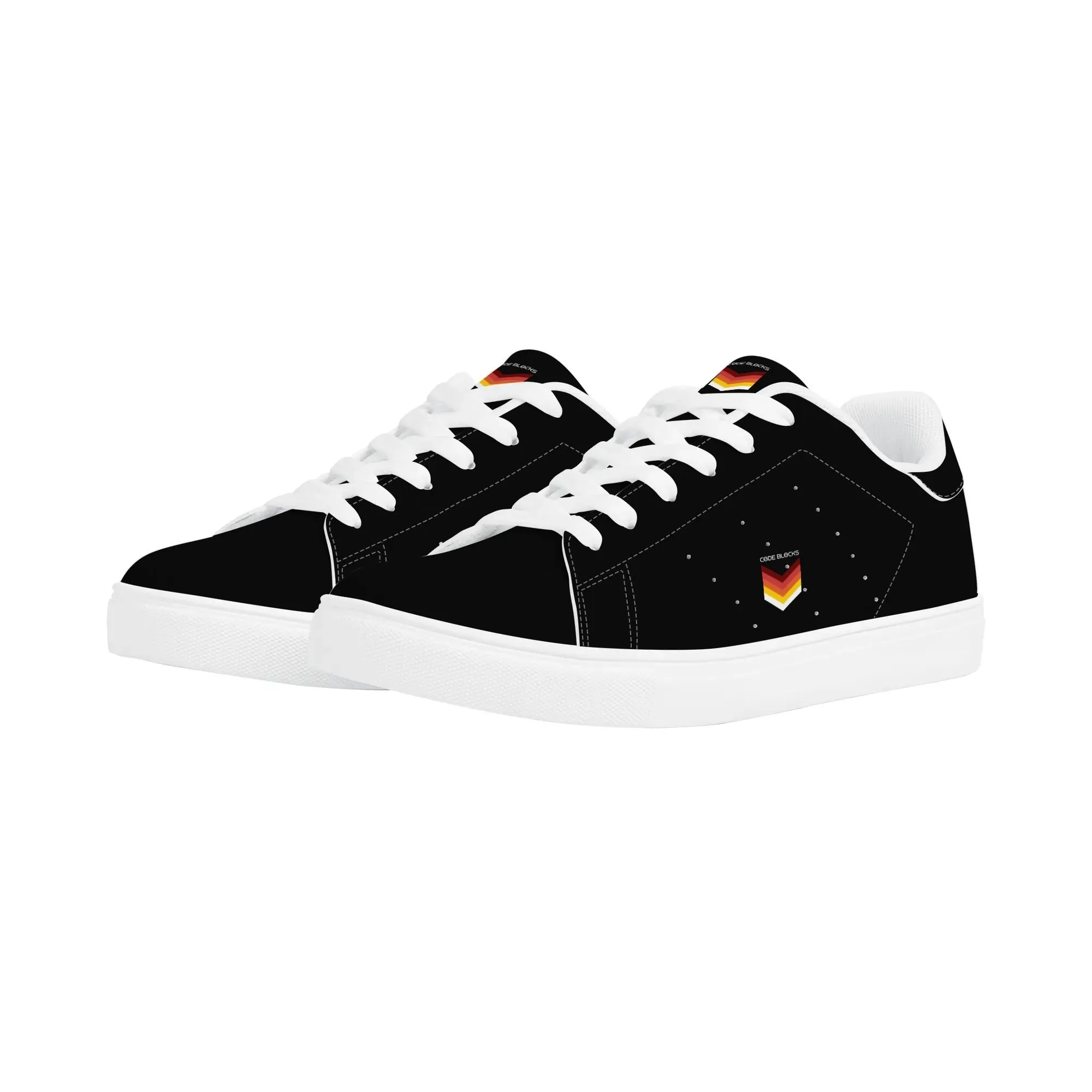 Mens Rubber Low Top Leather Sneakers