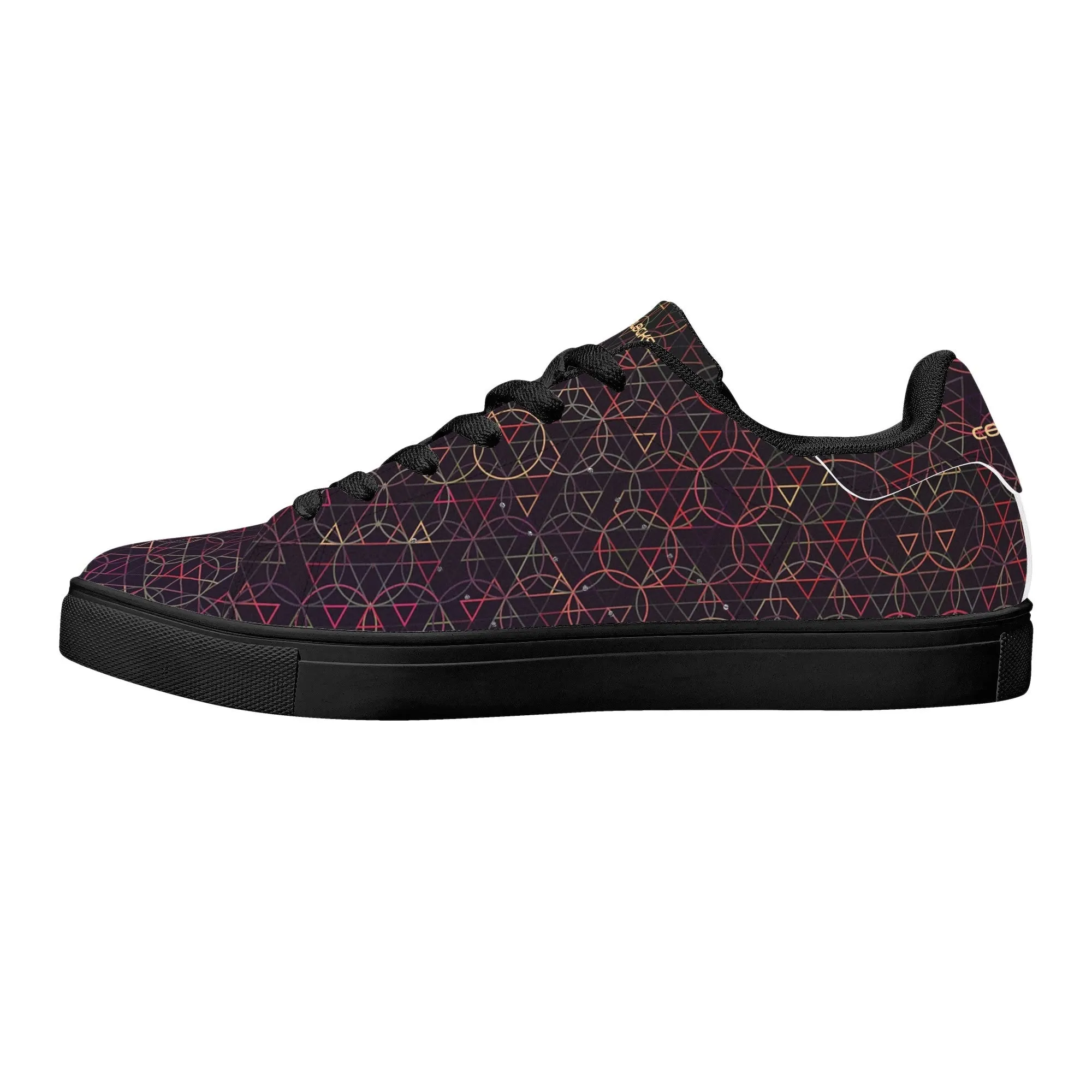 Mens Rubber Low Top Leather Sneakers