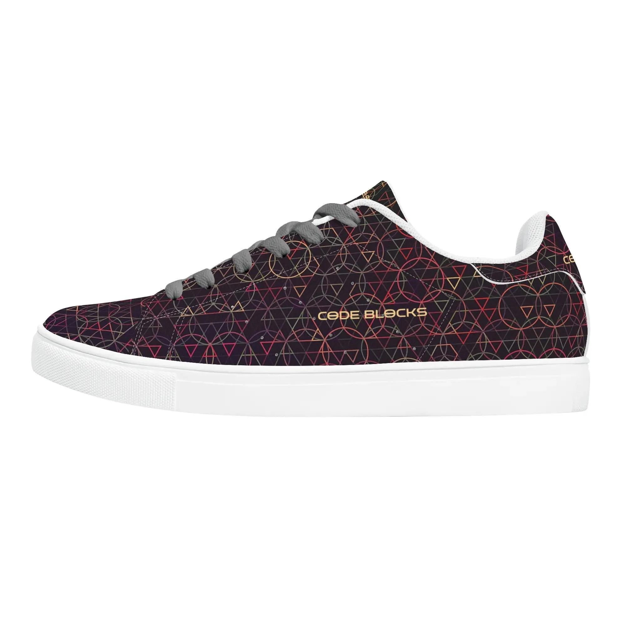 Mens Rubber Low Top Leather Sneakers