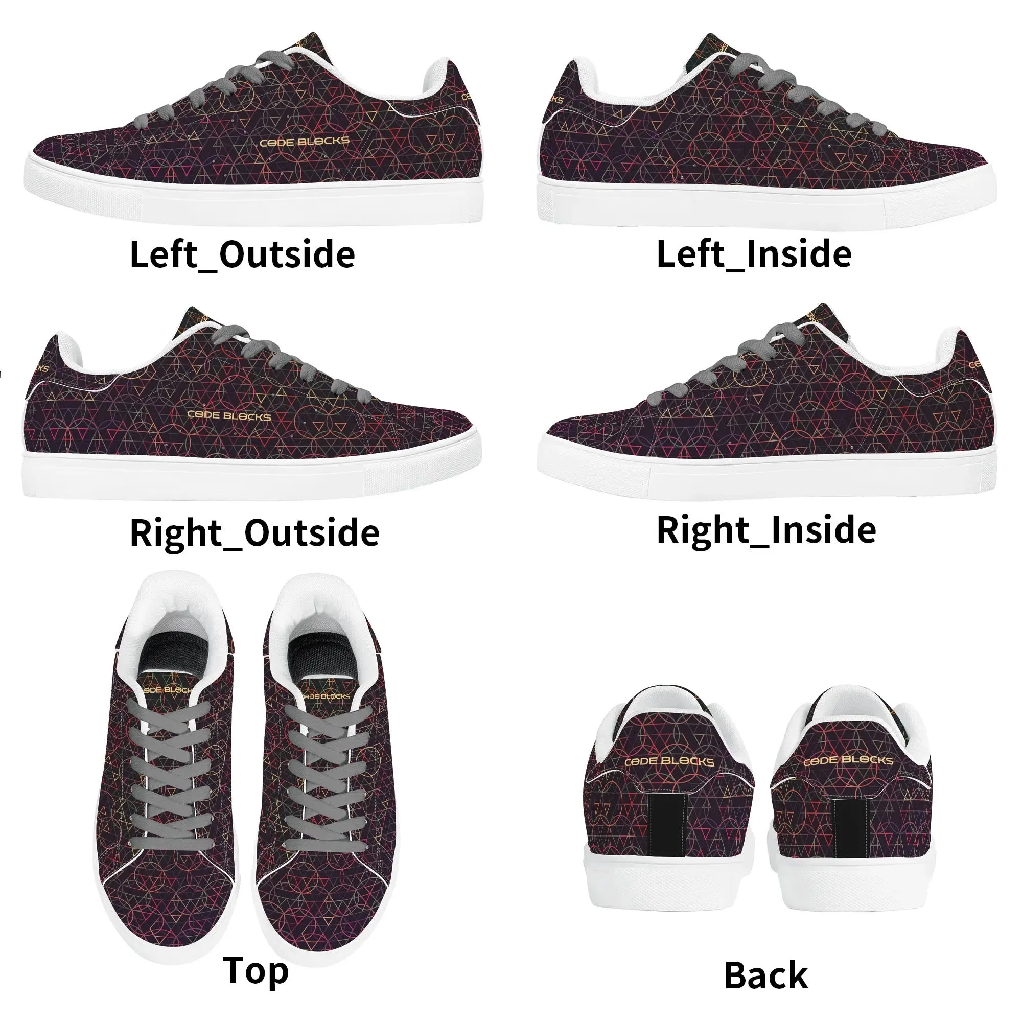 Mens Rubber Low Top Leather Sneakers
