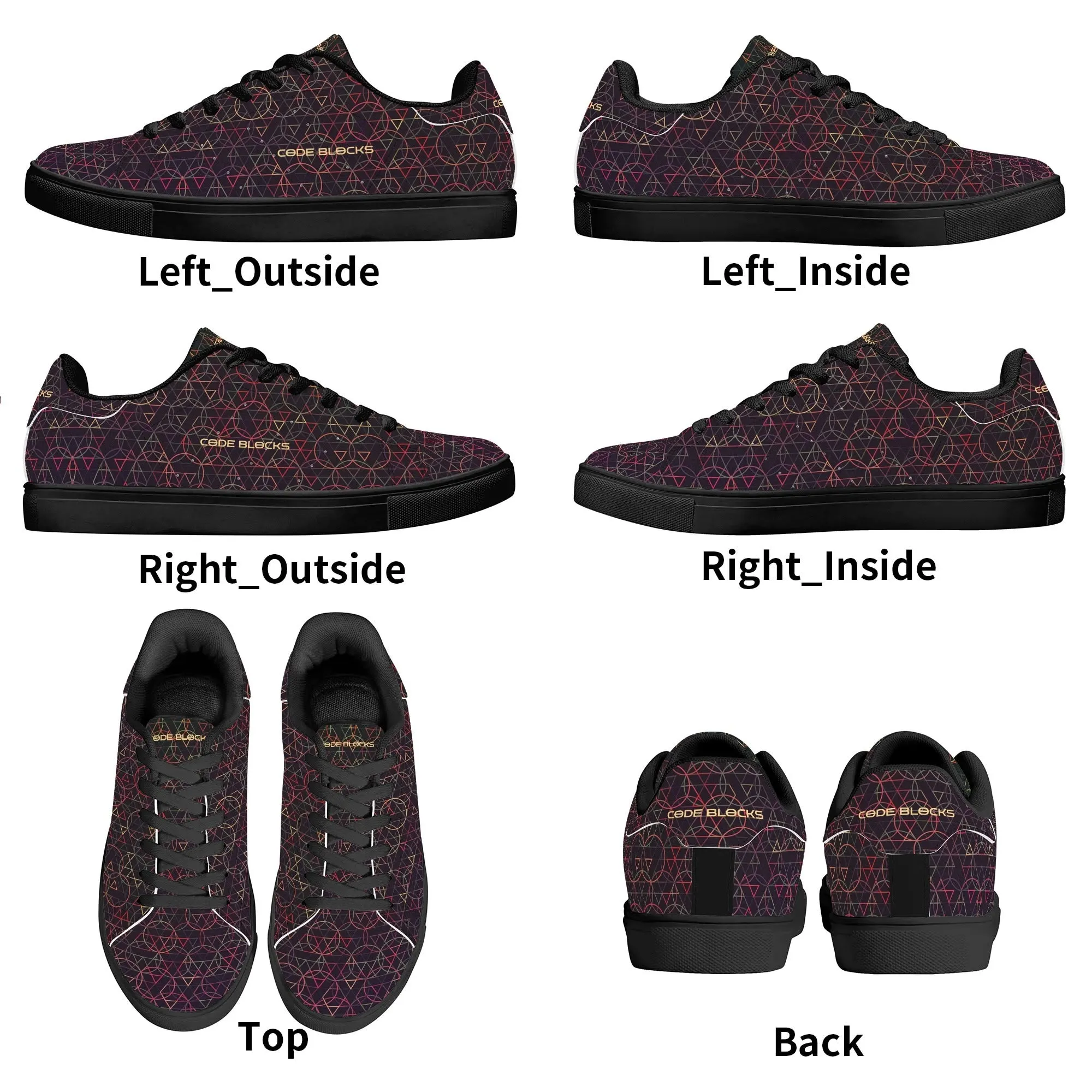 Mens Rubber Low Top Leather Sneakers