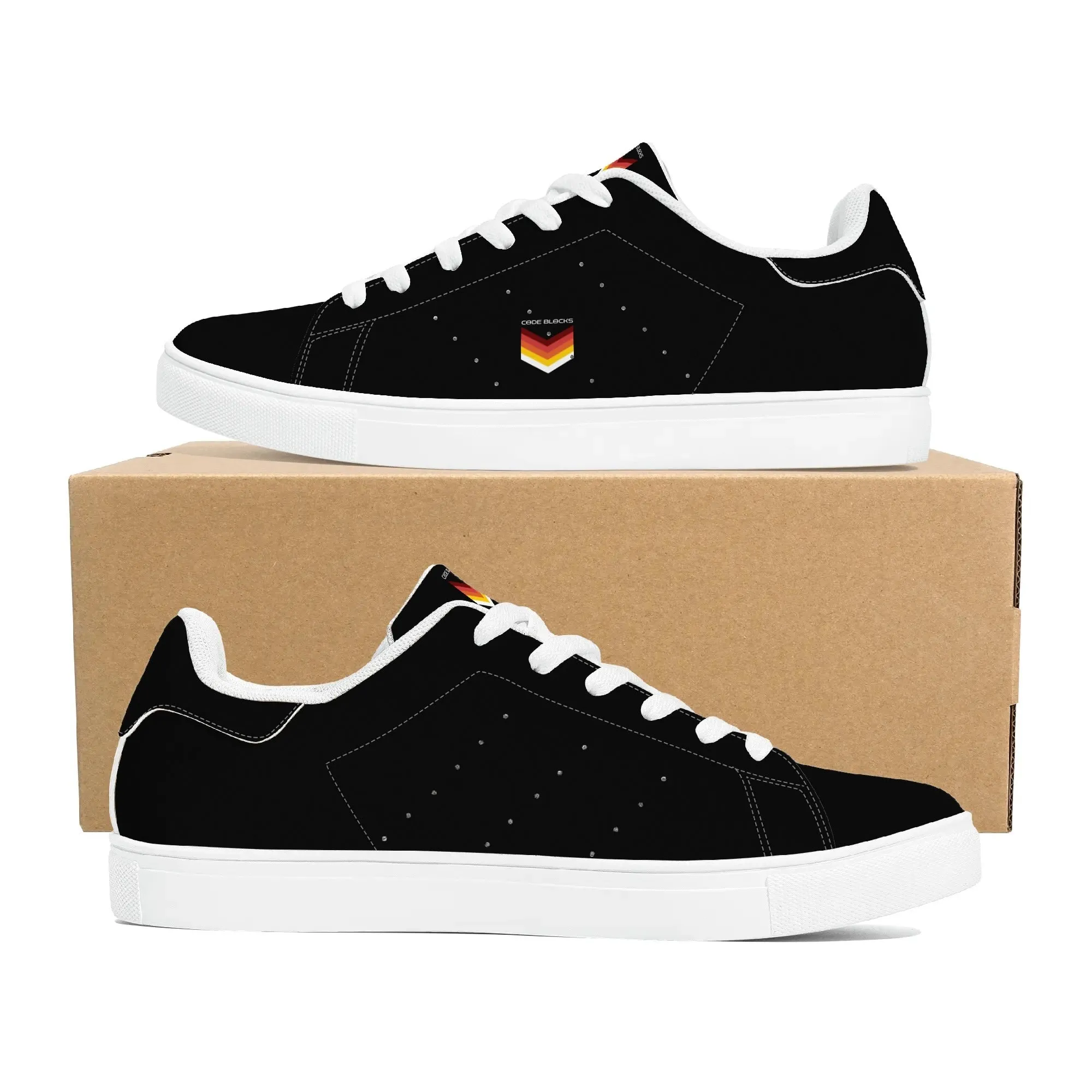 Mens Rubber Low Top Leather Sneakers