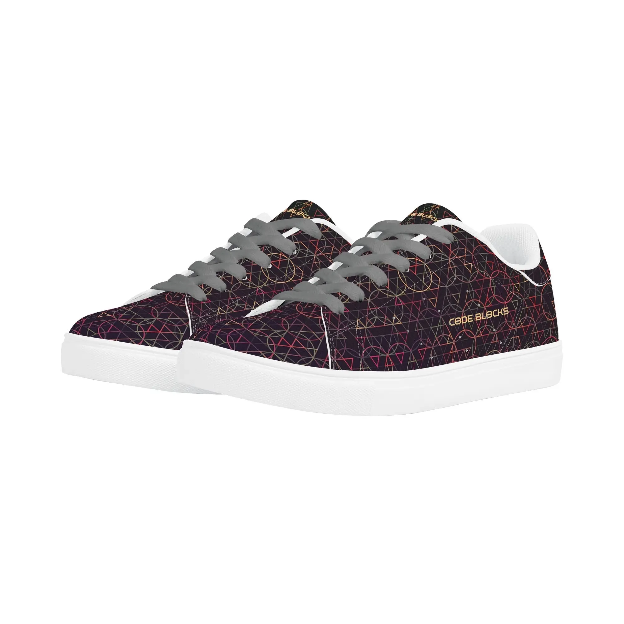 Mens Rubber Low Top Leather Sneakers