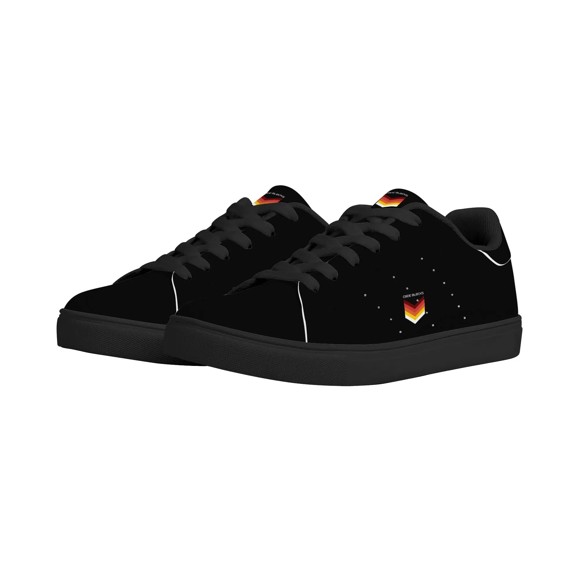 Mens Rubber Low Top Leather Sneakers