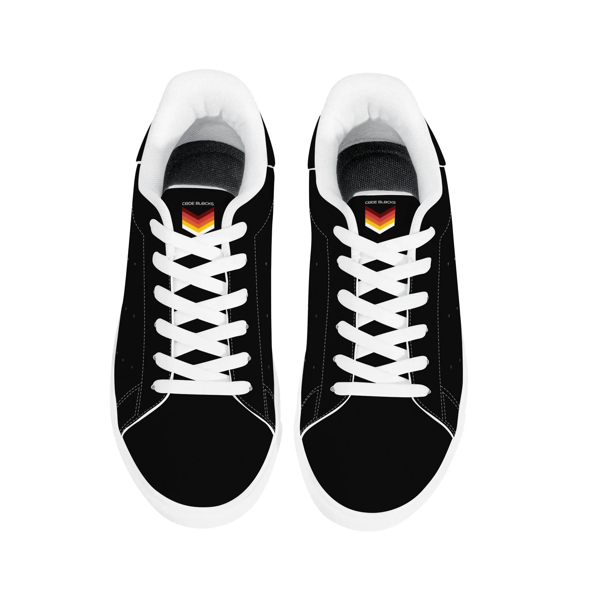 Mens Rubber Low Top Leather Sneakers